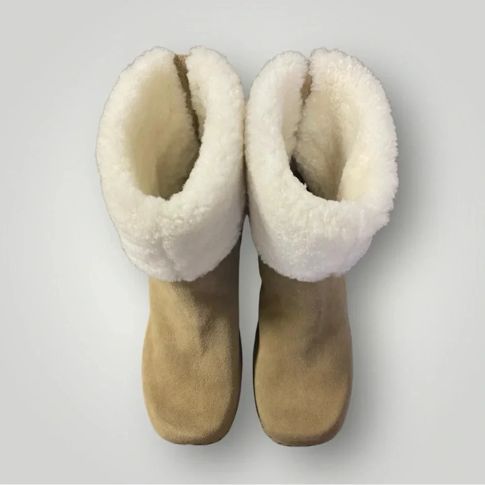 MIA Jildie Wooden Sheep‎ Fur Clogs Sz 8